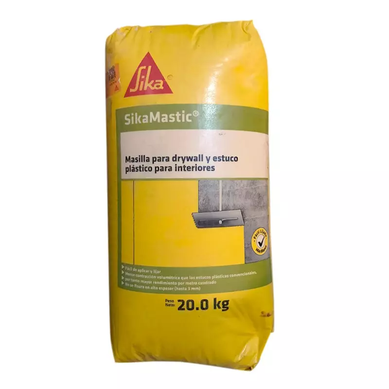 Sikamastic Masilla para Drywall y estuco plástico para interiores bolsa x 20 Kg Sika
