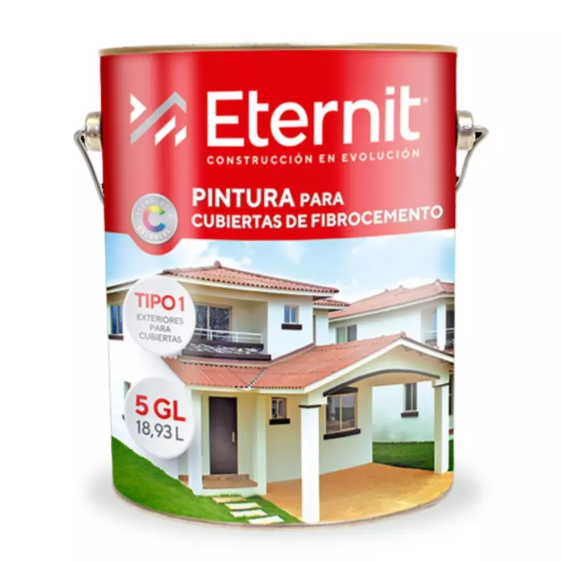 Pintura para cubierta tipo 1 exteriores rojo caneca 5 galones Eternit Pintura para cubierta tipo 1 exteriores rojo caneca 5 galones Eternit