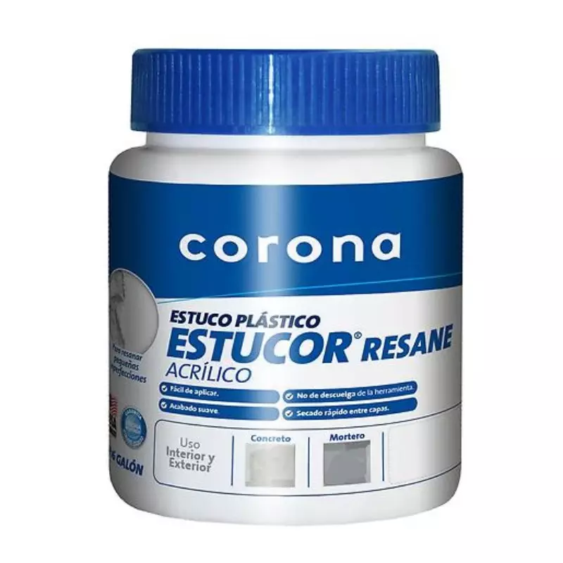 Estucor resane blanco x 1/16kg Corona Estucor resane blanco x 1/16kg Corona