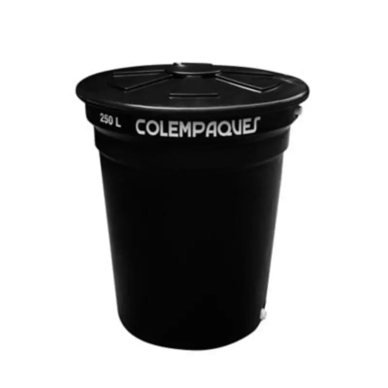 Tanque agua cónico negro 250 litros Colempaques Tanque agua cónico negro 250 litros Colempaques