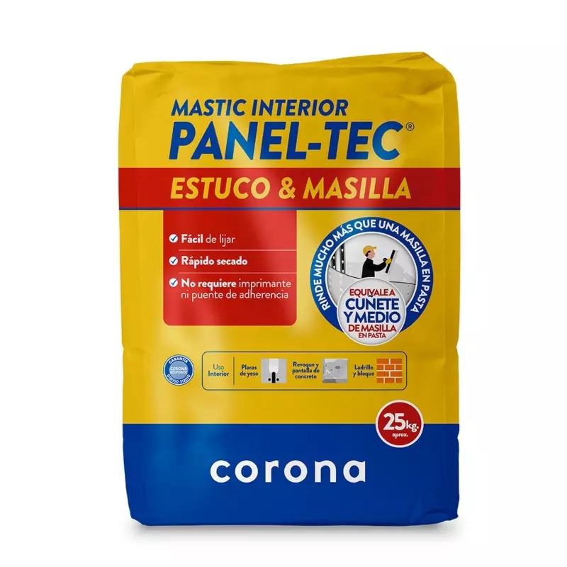 Mastic Interior Panel-TEC Estuco & Masilla x 25 kg Corona Mastic Interior Panel-TEC Estuco & Masilla x 25 kg Corona