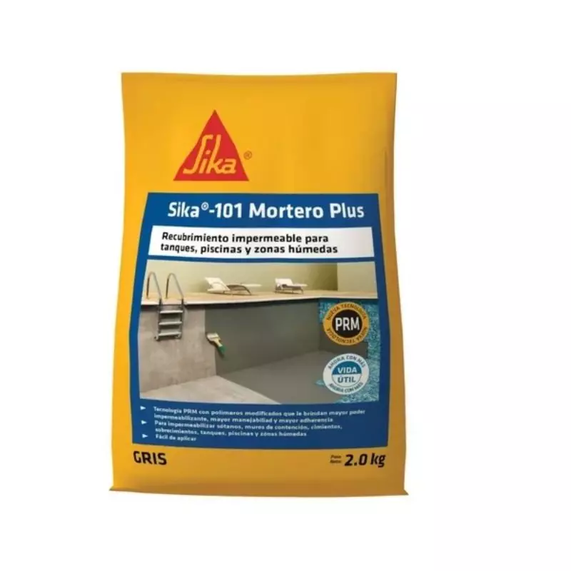 Sika 101 Mortero Plus Recubrimiento Impermeable Gris 2 kg Sika Sika 101 Mortero Plus Recubrimiento Impermeable Gris 2 kg Sika