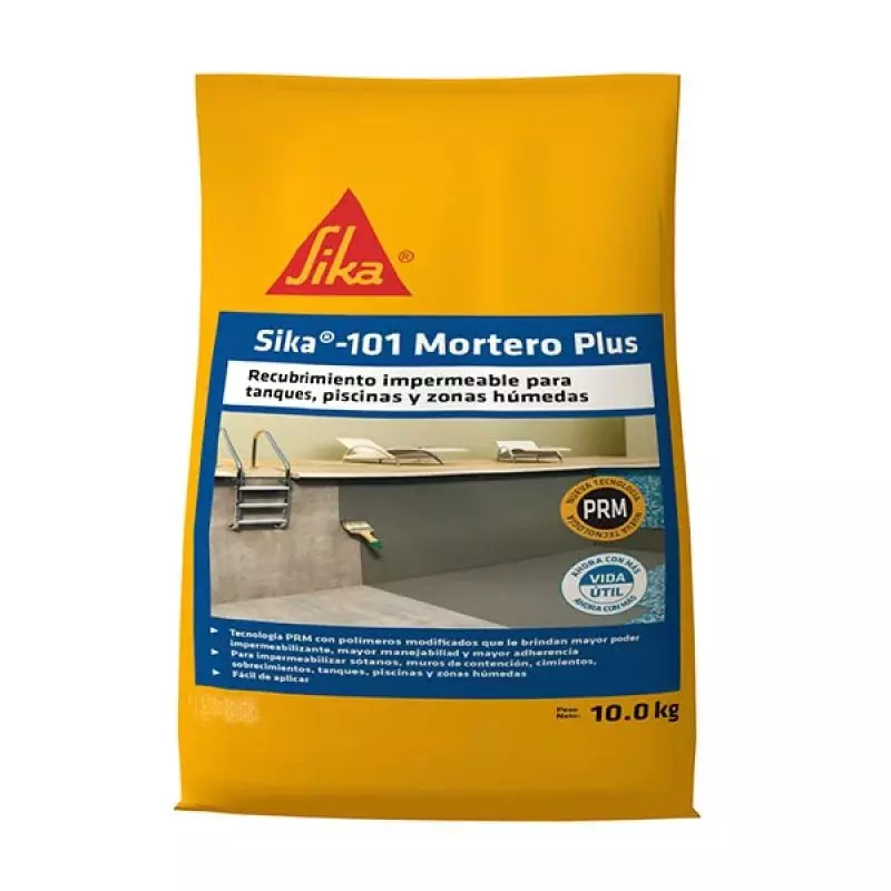 Sika 101 Mortero Plus Recubrimiento Impermeable Blanco 10 kg Sika Sika 101 Mortero Plus Recubrimiento Impermeable Blanco 10 kg Sika
