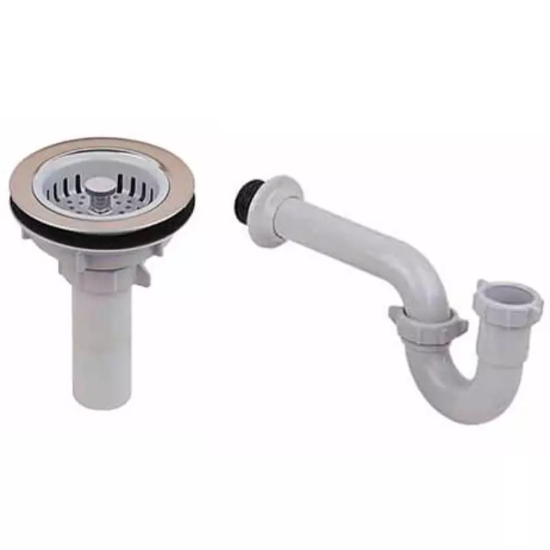 Canastilla 4 pulgadas cromada + Sifón en P Grival Canastilla 4 pulgadas cromada + Sifón en P Grival