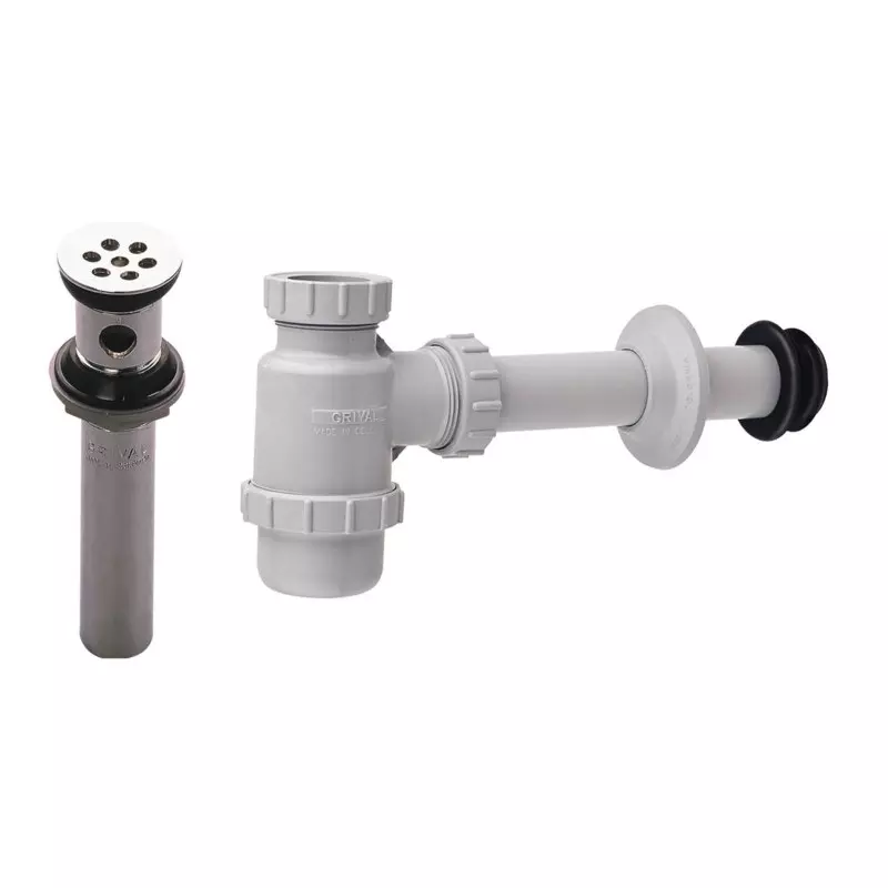 Desagüe sencillo con rebose + Sifón botella Grival Desagüe sencillo con rebose + Sifón botella Grival