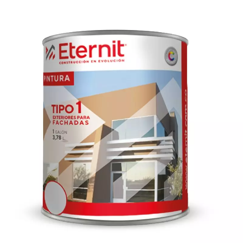 Pintura para fachadas blanco nieve 1 galón Eternit Pintura para fachadas blanco nieve 1 galón Eternit