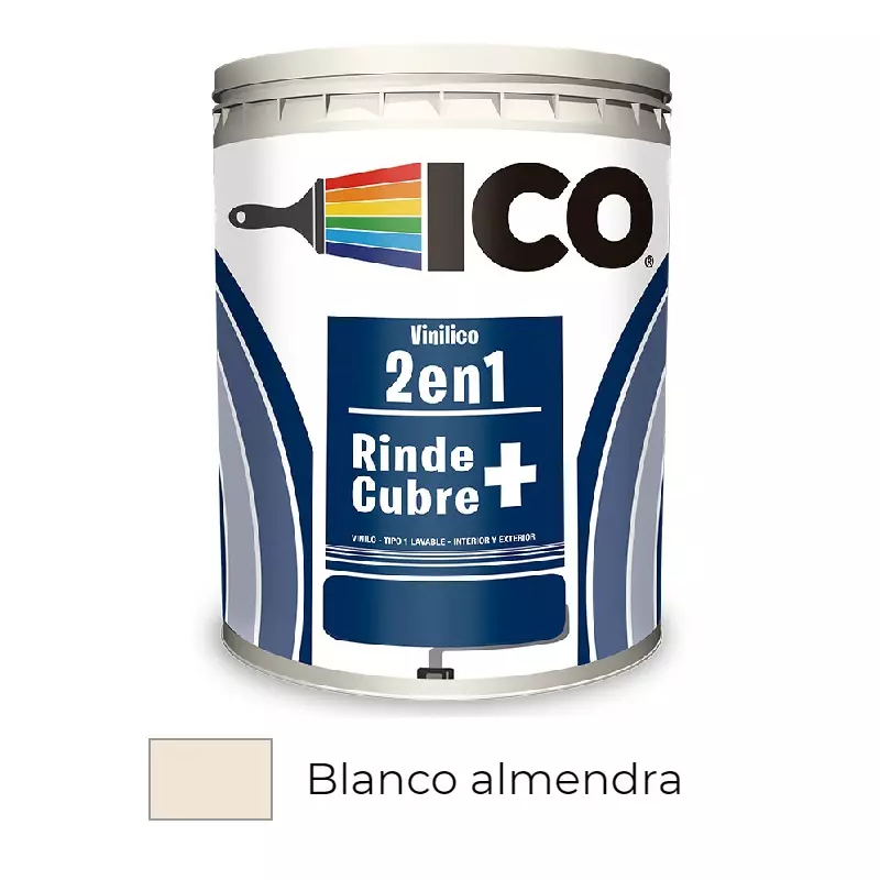 Pintura Vinílico Blanco Almendra para interiores 1/4 Galón Ico Pintura Vinílico Blanco Almendra para interiores 1/4 Galón Ico