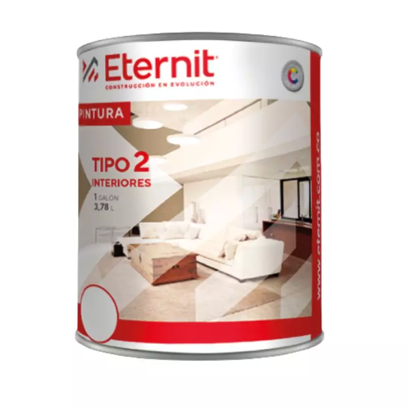Pintura para interiores tipo 2 color blanco x 1 galón Eternit Pintura para interiores tipo 2 color blanco x 1 galón Eternit