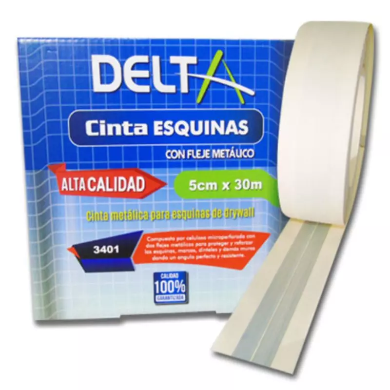 Cinta Esquinera Metálica Zinc 5cm x 30mts Delta Cinta Esquinera Metálica Zinc 5cm x 30mts Delta