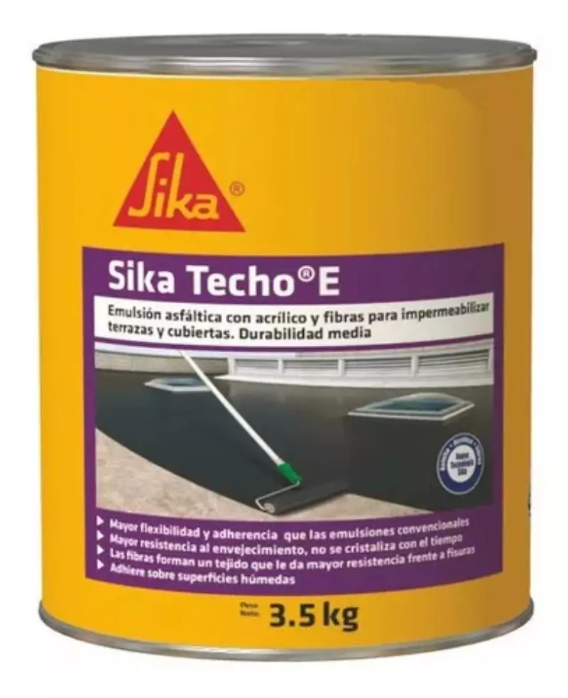 Sika Techo E Impermeabilizante Para Cubierta Y Terraza 3.5kg Sika Sika Techo E Impermeabilizante Para Cubierta Y Terraza 3.5kg Sika