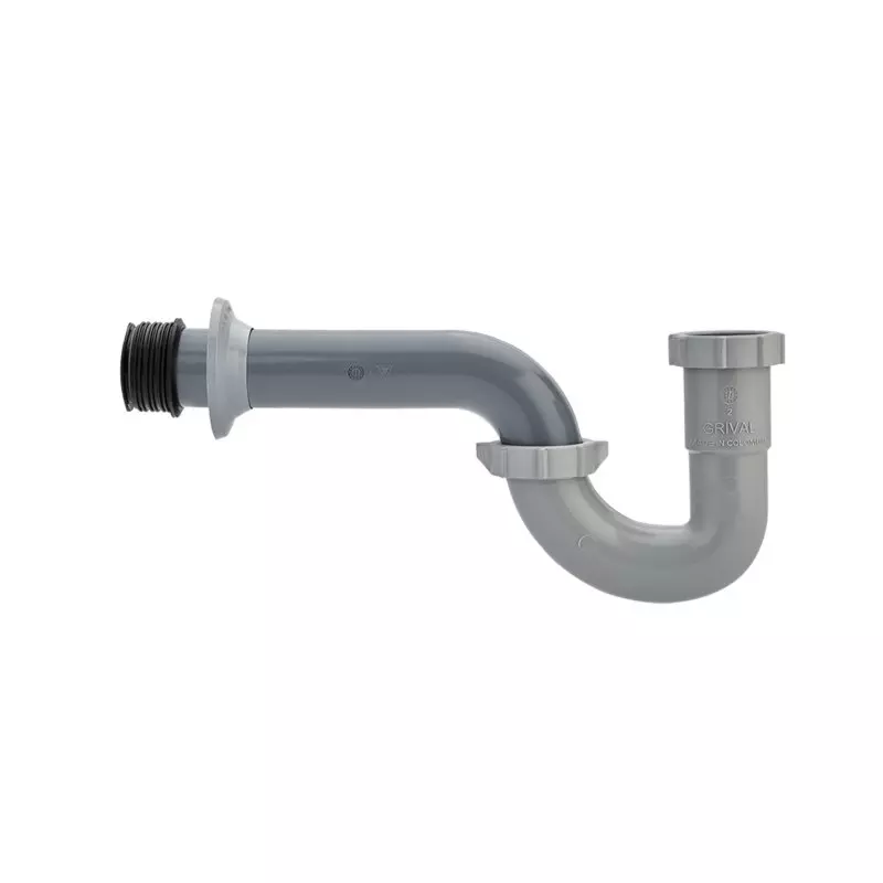 Sifón en P Gris con adaptador Grival Sifón en P Gris con adaptador Grival