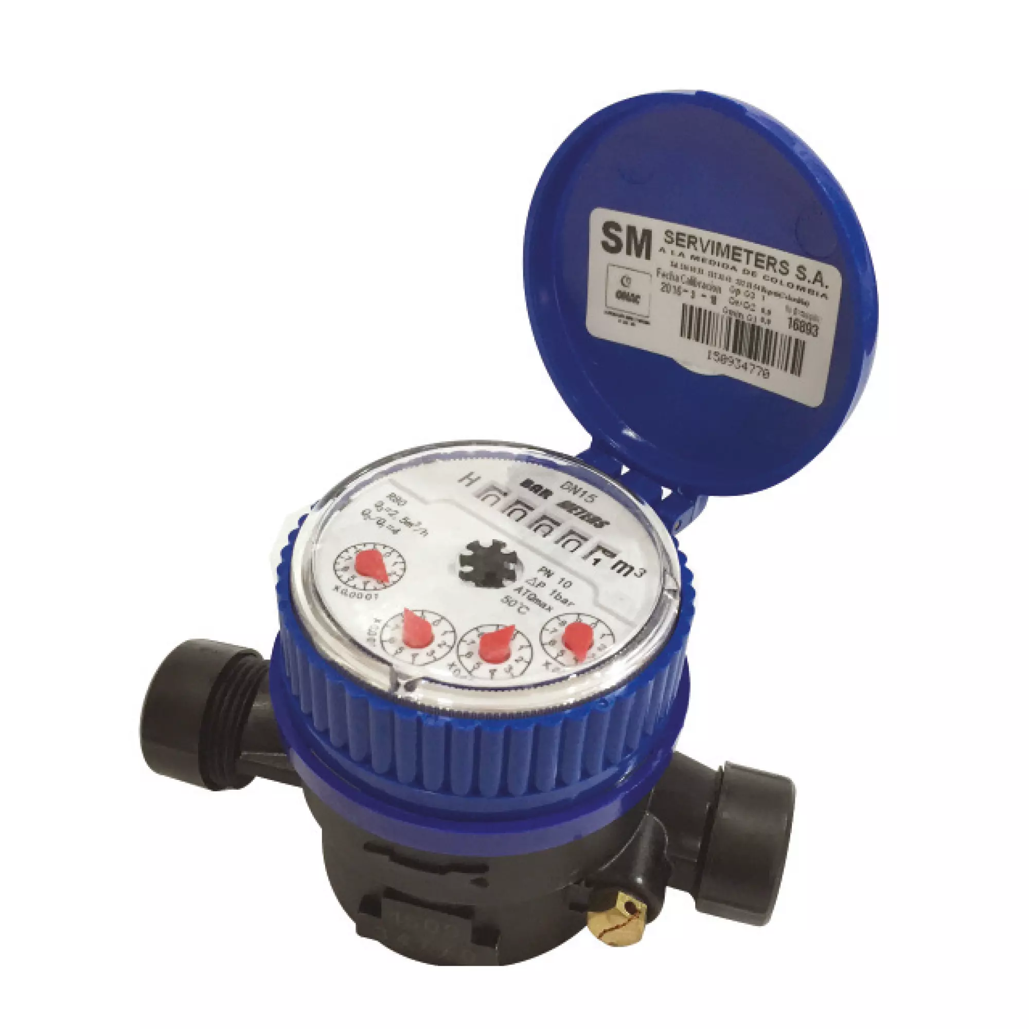 Micromedidor Chorro Único Clase B Plástico De 1/2" Helbert Micromedidor Chorro Único Clase B Plástico De 1/2" Helbert