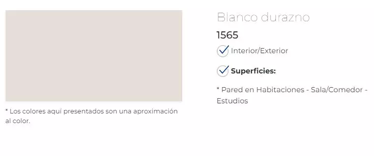 Pintura Viniltex Advanced blanco durazno 1565 1/4 Galón Pintuco Pintura Viniltex Advanced blanco durazno 1565 1/4 Galón Pintuco