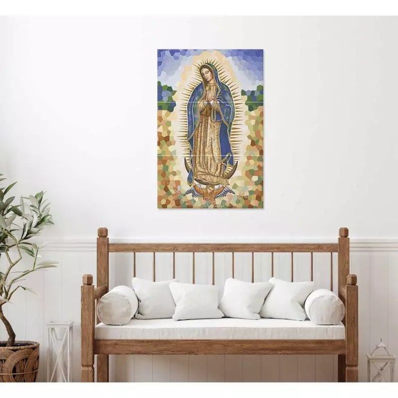 Mural Virgen De Guadalupe 3 Pcs Cara Única 30X60 Corona Mural Virgen De Guadalupe 3 Pcs Cara Única 30X60 Corona