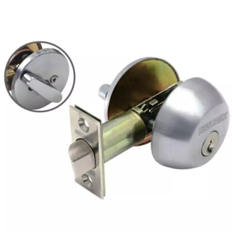 Cerrojo de Seguridad B350 Llave – Volteador cromo mate derecha Segurex Cerrojo de Seguridad B350 Llave – Volteador cromo mate derecha Segurex
