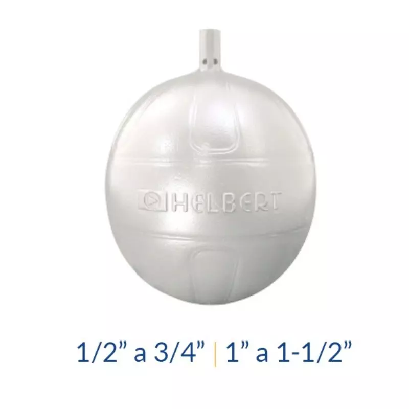 Bola de Plástico Blanca, Diámetro 1/2” a 3/4” Helbert Bola de Plástico Blanca, Diámetro 1/2” a 3/4” Helbert