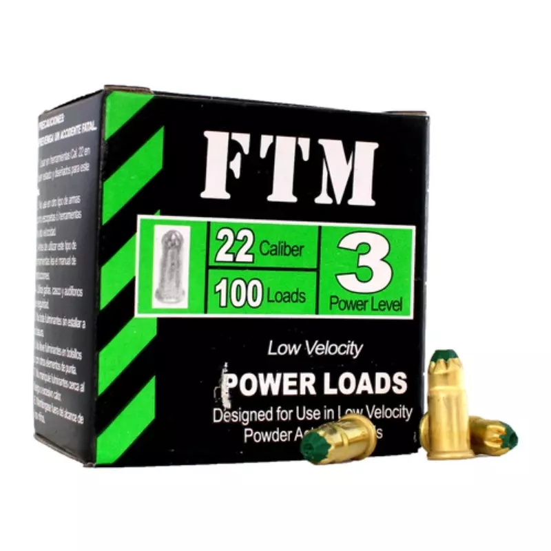 Carga Fulminante Tiro a Tiro Calibre 22, Verde Carga Fulminante Tiro a Tiro Calibre 22, Verde