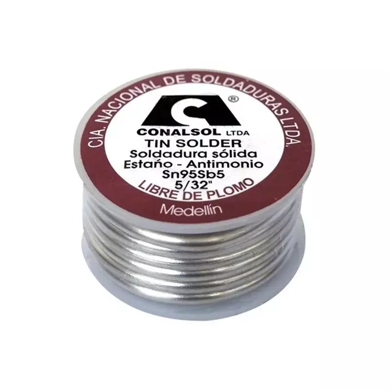 Soldadura estaño Antimonio 95/ 5 T Gas x 1 libra Soldadura estaño Antimonio 95/ 5 T Gas x 1 libra