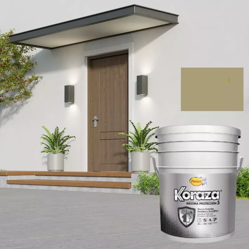 Koraza Protección Sol & Lluvia Pintura Impermeabilizante Cipres caneca Pintuco Koraza Protección Sol & Lluvia Pintura Impermeabilizante Cipres caneca Pintuco