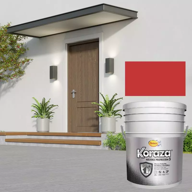 Koraza Protección Sol & Lluvia Pintura Impermeabilizante Rojo caneca Pintuco Koraza Protección Sol & Lluvia Pintura Impermeabilizante Rojo caneca Pintuco