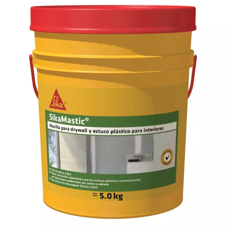 Sikamastic Masilla para Drywall y estuco plástico para interiores x 5 Kg Sika Sikamastic Masilla para Drywall y estuco plástico para interiores x 5 Kg Sika