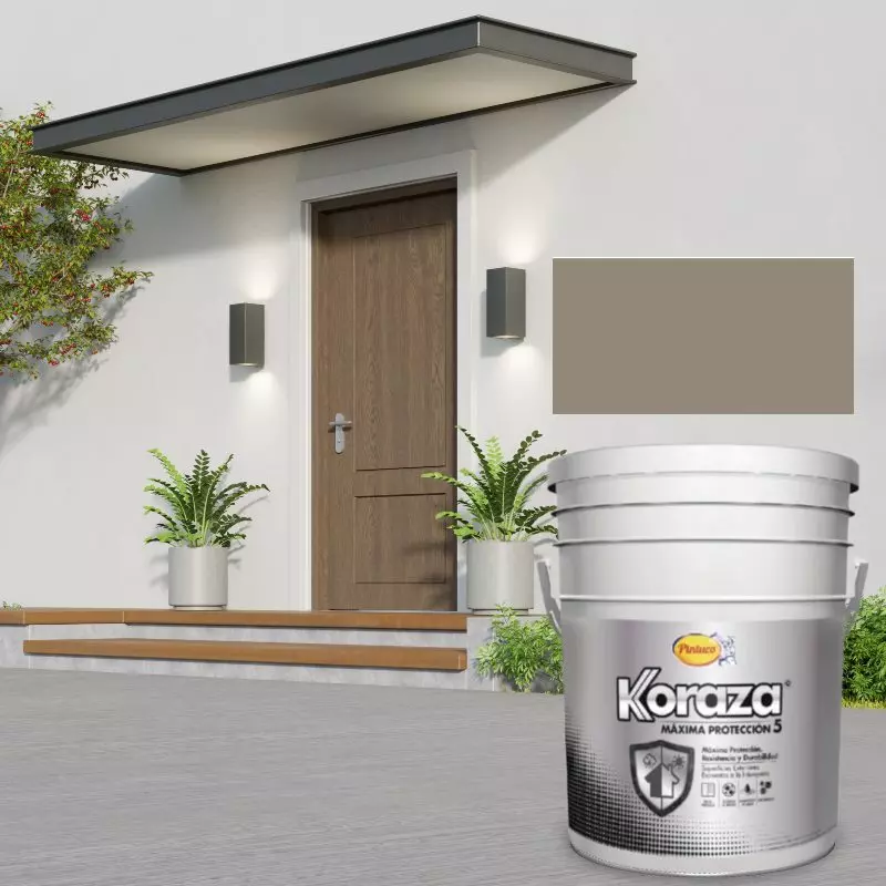 Koraza Protección Sol & Lluvia Pintura Impermeabilizante Gris Basalto caneca Pintuco Koraza Protección Sol & Lluvia Pintura Impermeabilizante Gris Basalto caneca Pintuco