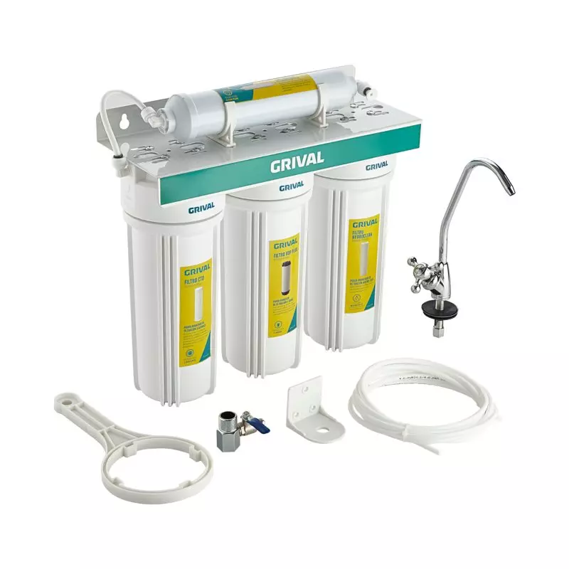 Filtro agua 4 etapas bajo mesón Grival Filtro agua 4 etapas bajo mesón Grival