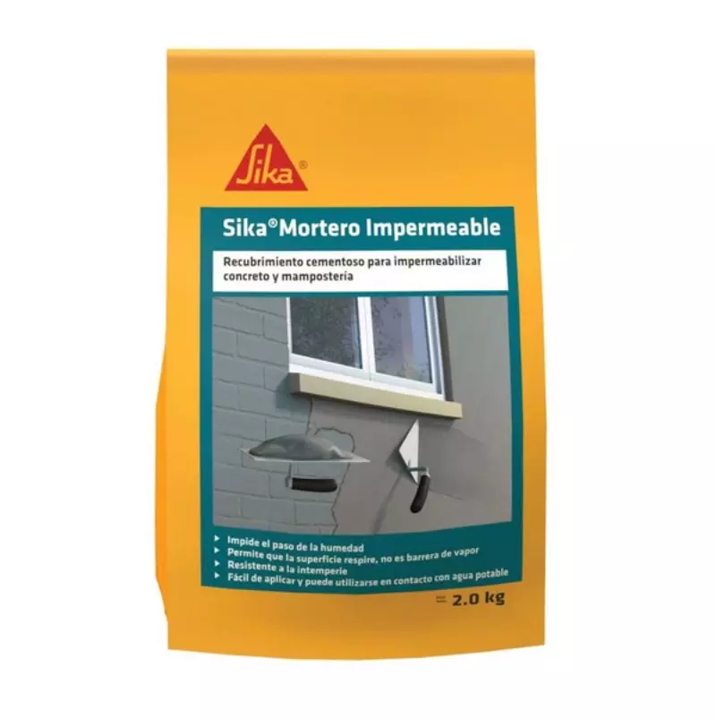 Sika 100 mortero impermeable blanco x 2 Kg Sika Sika 100 mortero impermeable blanco x 2 Kg Sika