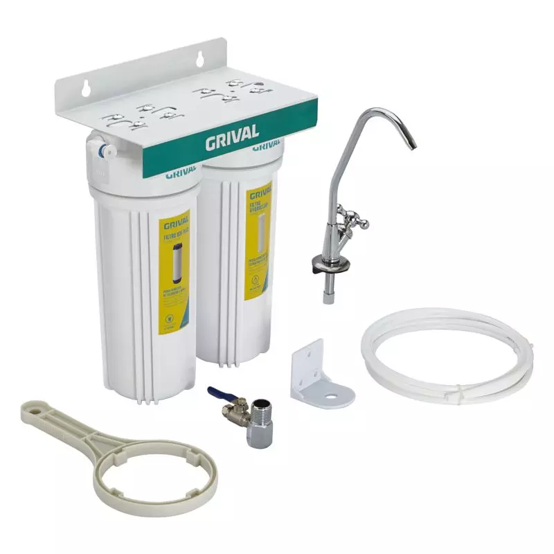 Filtro agua 2 etapa bajo mesón Grival Filtro agua 2 etapa bajo mesón Grival
