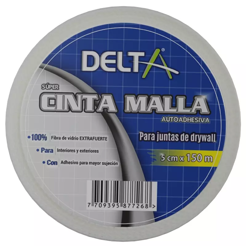 Cinta de Malla en fibra de vidrio 5 cm x 150 metros Delta Cinta de Malla en fibra de vidrio 5 cm x 150 metros Delta
