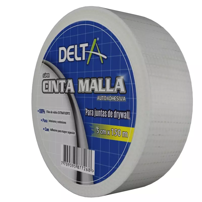 Cinta de Malla en fibra de vidrio 5 cm x 150 metros Delta Cinta de Malla en fibra de vidrio 5 cm x 150 metros Delta
