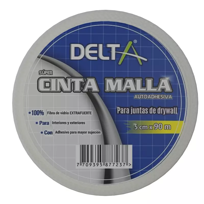 Cinta de Malla en fibra de vidrio 5 cm x 90 metros Delta Cinta de Malla en fibra de vidrio 5 cm x 90 metros Delta