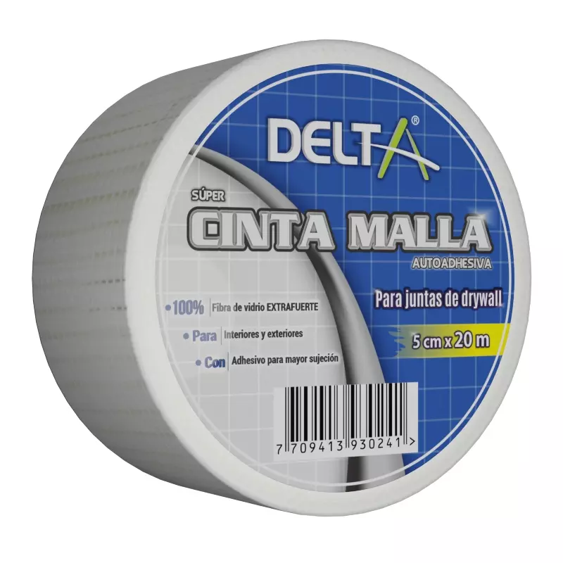 Cinta de Malla en fibra de vidrio 5 cm x 20 metros Delta Cinta de Malla en fibra de vidrio 5 cm x 20 metros Delta