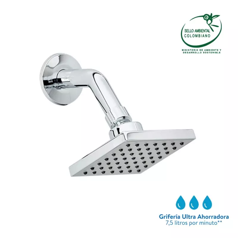 Regadera Ultra Ahorradora con brazo Nogal Grival Regadera Ultra Ahorradora con brazo Nogal Grival
