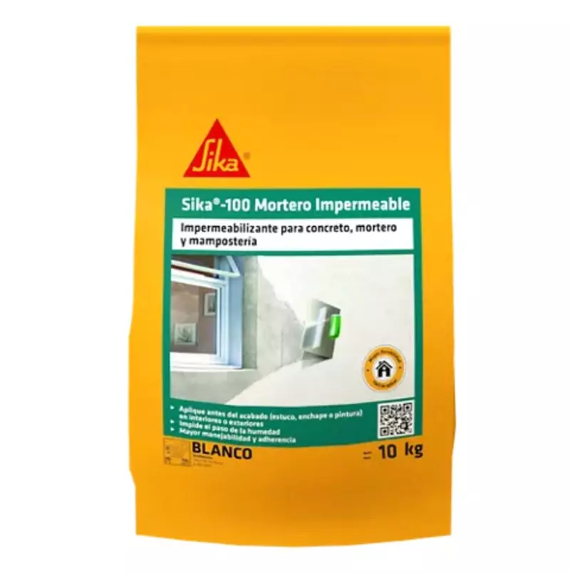 Sika 100 mortero Impermeable blanco x 10 Kg Sika Sika 100 mortero Impermeable blanco x 10 Kg Sika