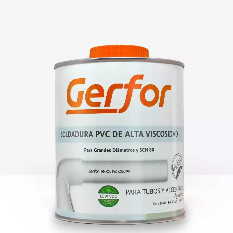 Soldadura Alta Viscosidad 1/ 4 de galón Gerfor Soldadura Alta Viscosidad 1/ 4 de galón Gerfor