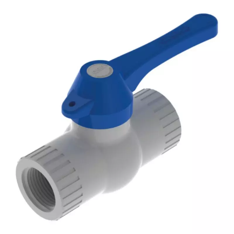 Válvula de bola PVC Rosca manija larga tipo pesada 1/2" PCP Válvula de bola PVC Rosca manija larga tipo pesada 1/2" PCP