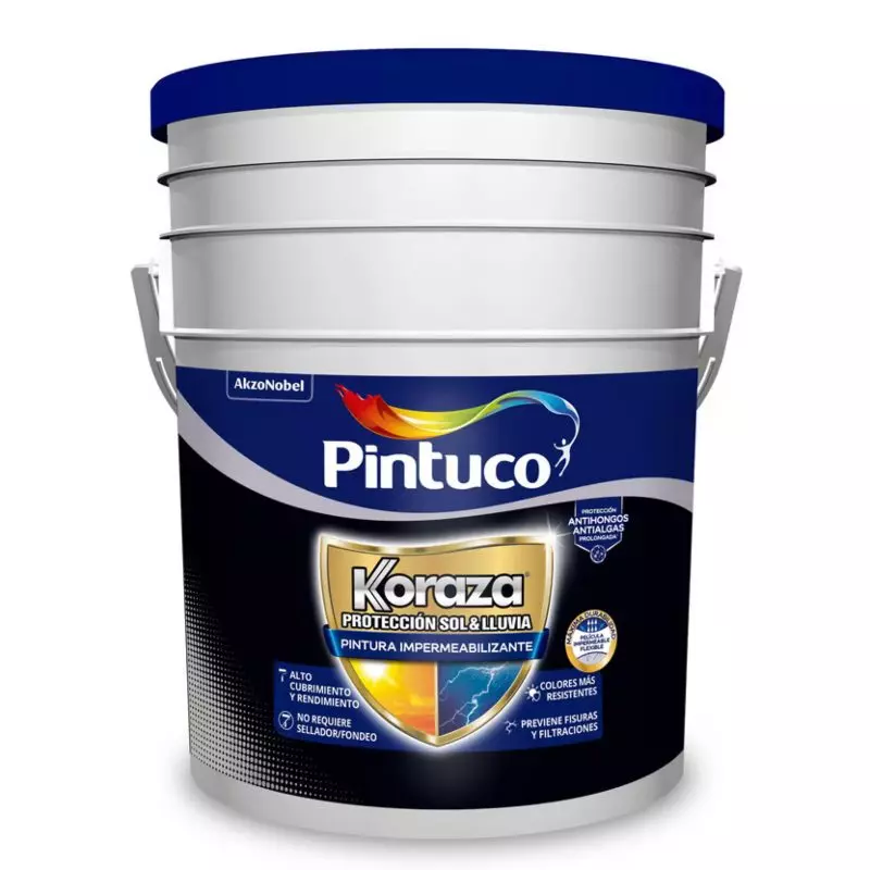 Koraza Protección Sol & Lluvia Pintura Impermeabilizante Cipres caneca Pintuco Koraza Protección Sol & Lluvia Pintura Impermeabilizante Cipres caneca Pintuco