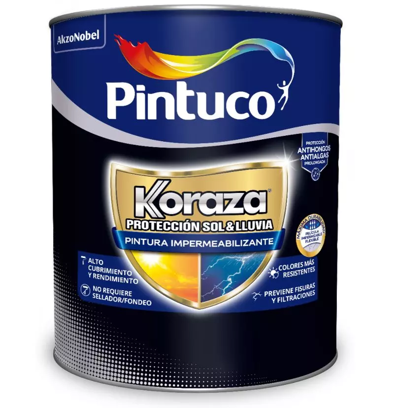 Koraza Protección Sol & Lluvia Pintura Impermeabilizante Gris basalto galón Pintuco Koraza Protección Sol & Lluvia Pintura Impermeabilizante Gris basalto galón Pintuco