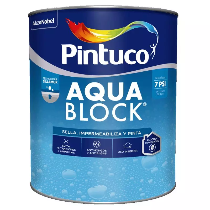 Pintura Aquablock impermeabilizante Blanco 1 Galón Pintuco Pintura Aquablock impermeabilizante Blanco 1 Galón Pintuco