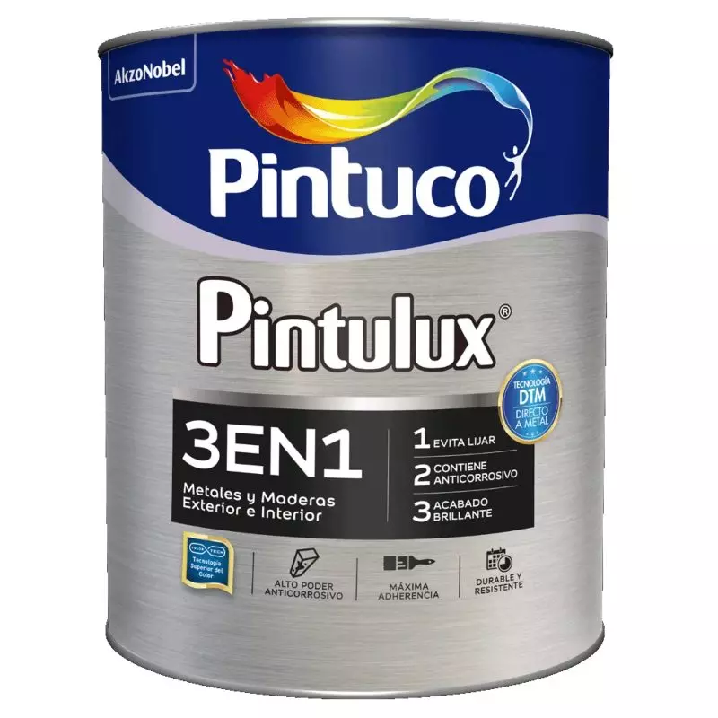 Esmalte Pintulux 3 en 1 negro T-95 Galón Pintuco Esmalte Pintulux 3 en 1 negro T-95 Galón Pintuco