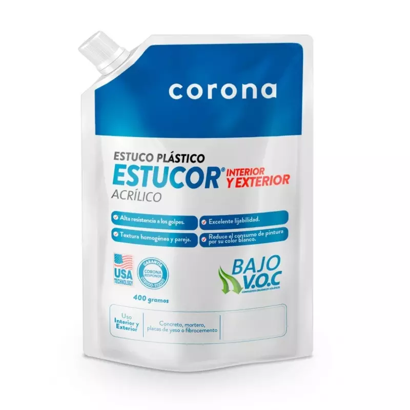 Estuco Plástico Estucor Interior y Exterior 400 gr Corona Estuco Plástico Estucor Interior y Exterior 400 gr Corona