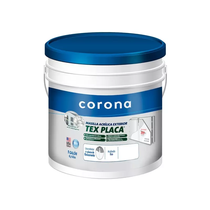 Tex placa Masilla acrílica exterior x 6 kg Corona Tex placa Masilla acrílica exterior x 6 kg Corona