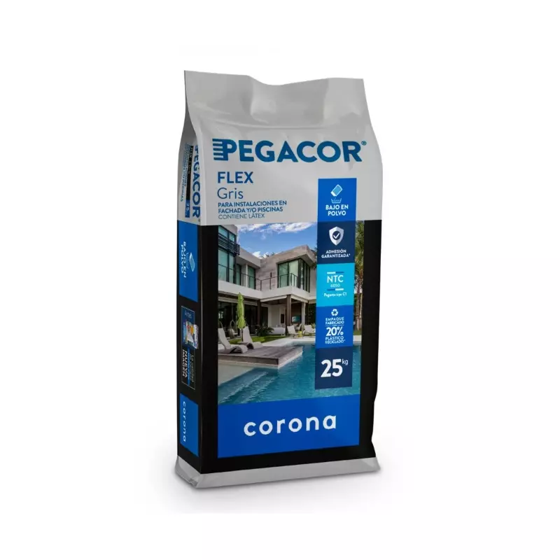 Pegacor flex gris x 25kg Corona Pegacor flex gris x 25kg Corona