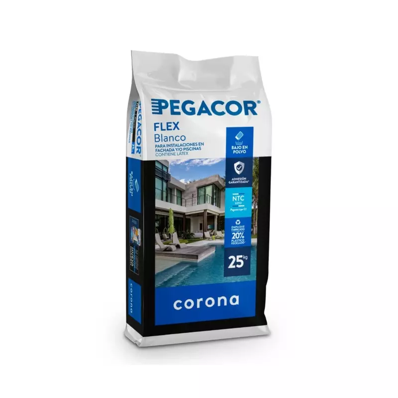 Pegacor flex blanco x 25kg Corona Pegacor flex blanco x 25kg Corona