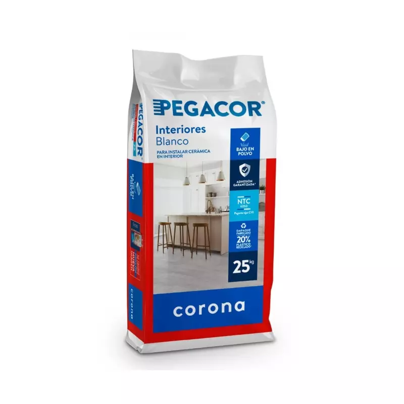 Pegacor blanco interior x 25kg Corona Pegacor blanco interior x 25kg Corona