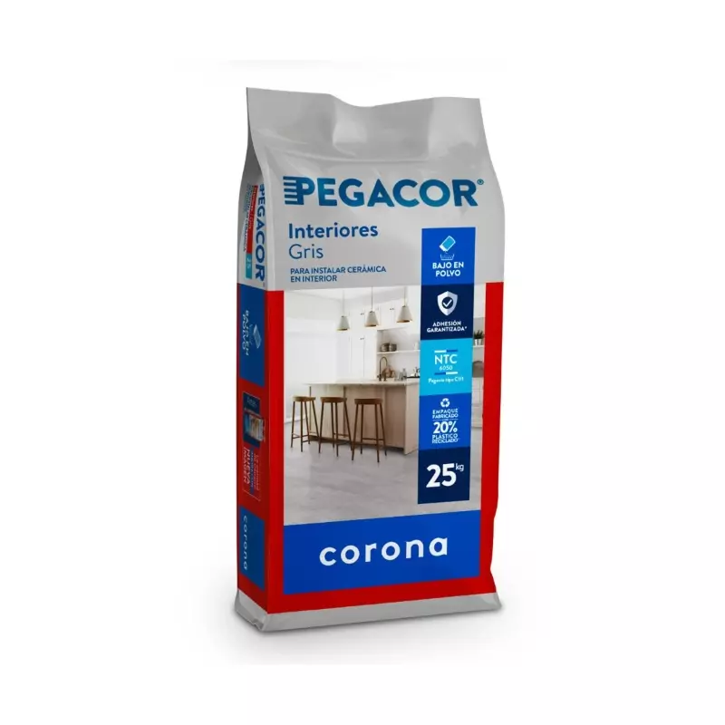 Pegacor gris interior x 25kg Corona Pegacor gris interior x 25kg Corona