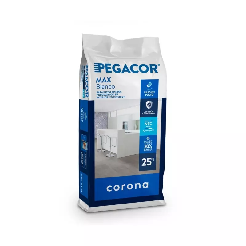 Pegacor Max blanco x 25kg Corona Pegacor Max blanco x 25kg Corona