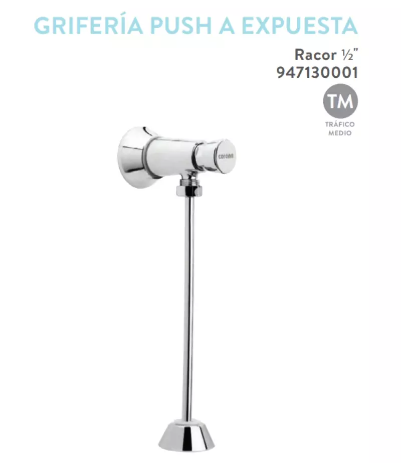 Grifería para orinal tipo Push a expuesta Grival Grifería para orinal tipo Push a expuesta Grival