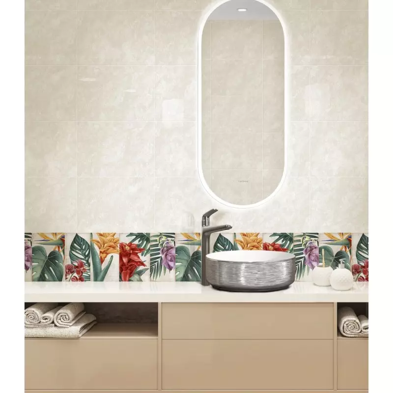 Base Decorada Jardín Multicolor Cara Única 20x60 cm Corona Base Decorada Jardín Multicolor Cara Única 20x60 cm Corona